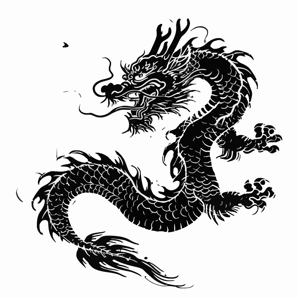 矢量龙剪影素材图片