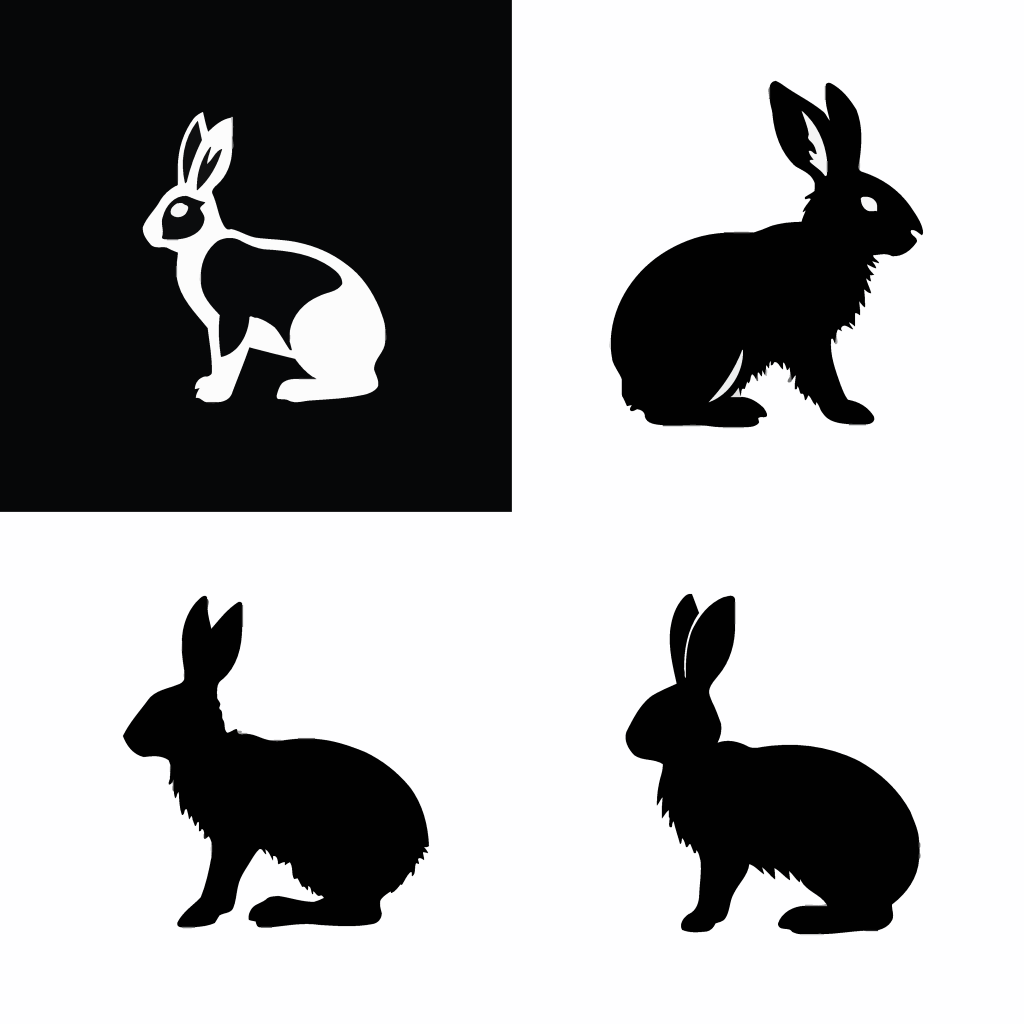 动物兔子剪影素材图片