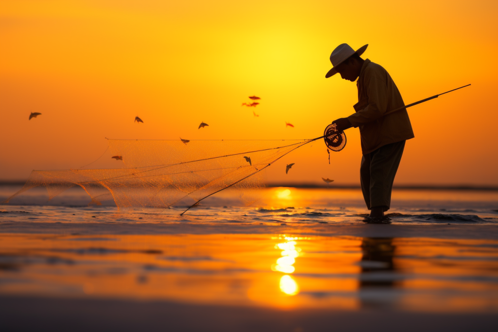 海滨赶海人物摄影图
