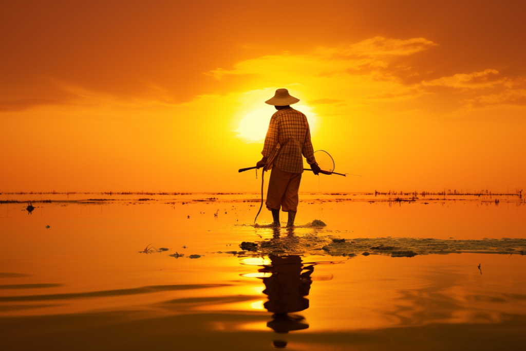 海滩赶海人物摄影图