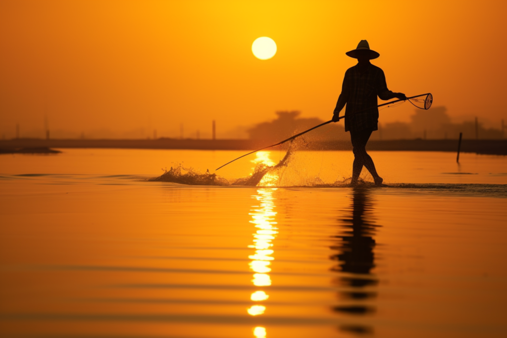 海滩赶海人物摄影图
