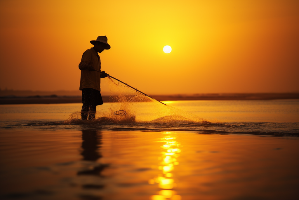 海鲜赶海人物摄影图