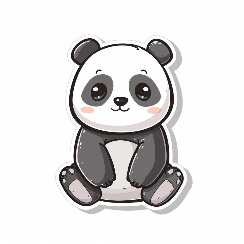 扁平风卡哇伊熊猫元素素材图片