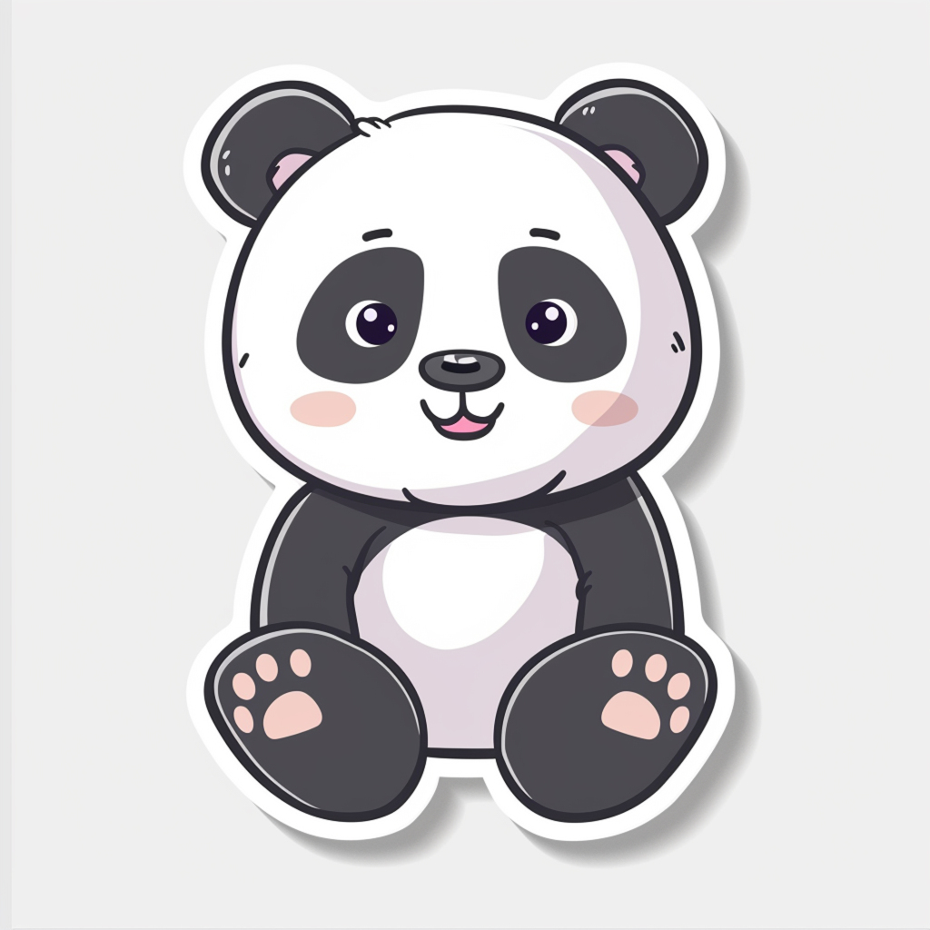 扁平风卡哇伊熊猫元素素材图片