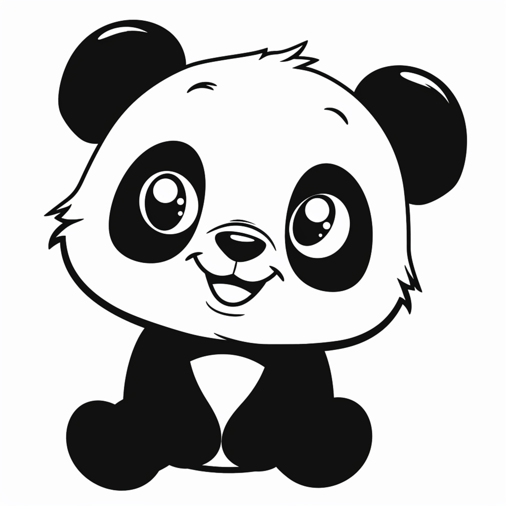 可爱扁平风熊猫元素插画