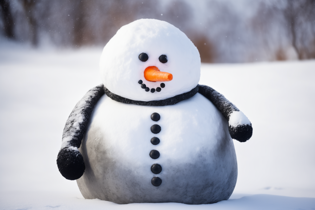 冬天户外冬季雪人摄影图
