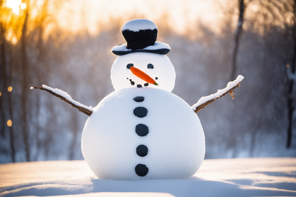 冬天户外冬季雪人摄影图