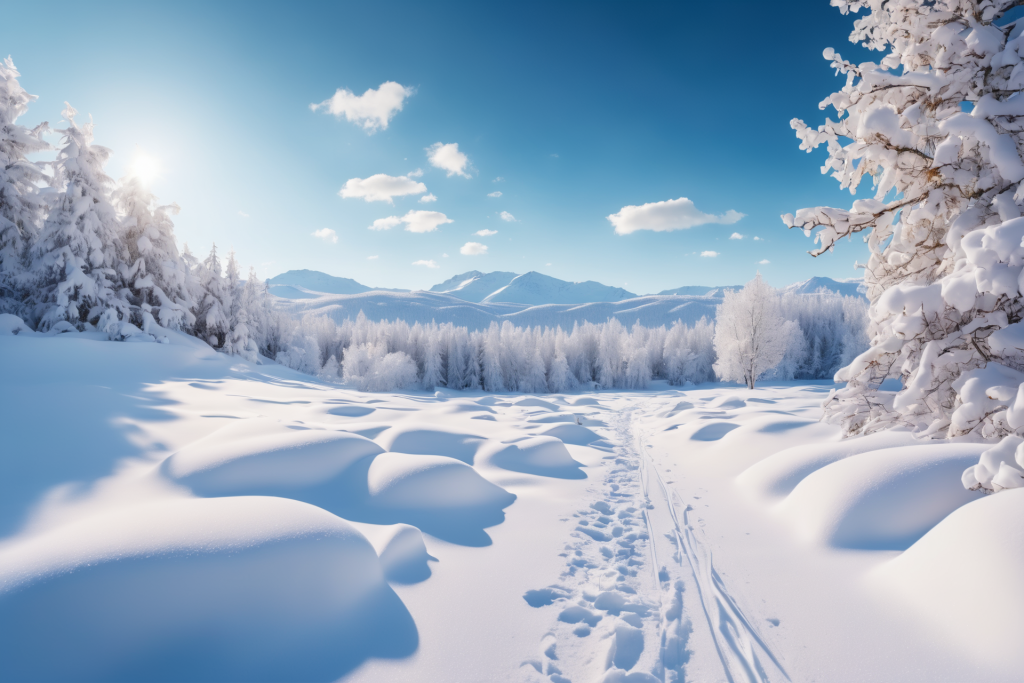 寒冰冬季自然风景雪景摄影图