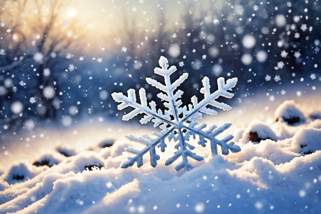 自然景观冬天下雪飘雪摄影图