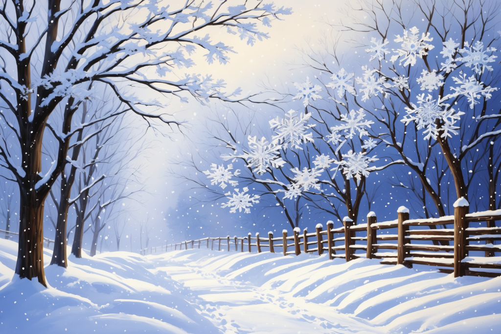 自然景观冬天下雪飘雪摄影图