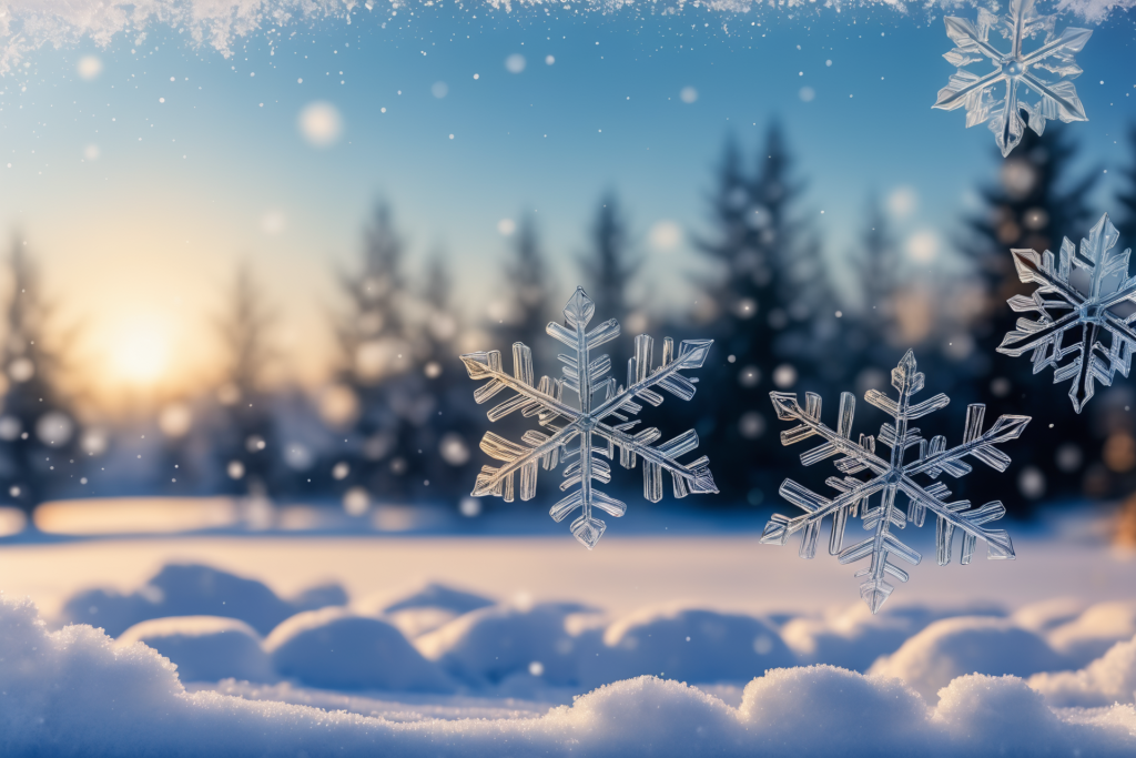 自然冬天下雪飘雪摄影图