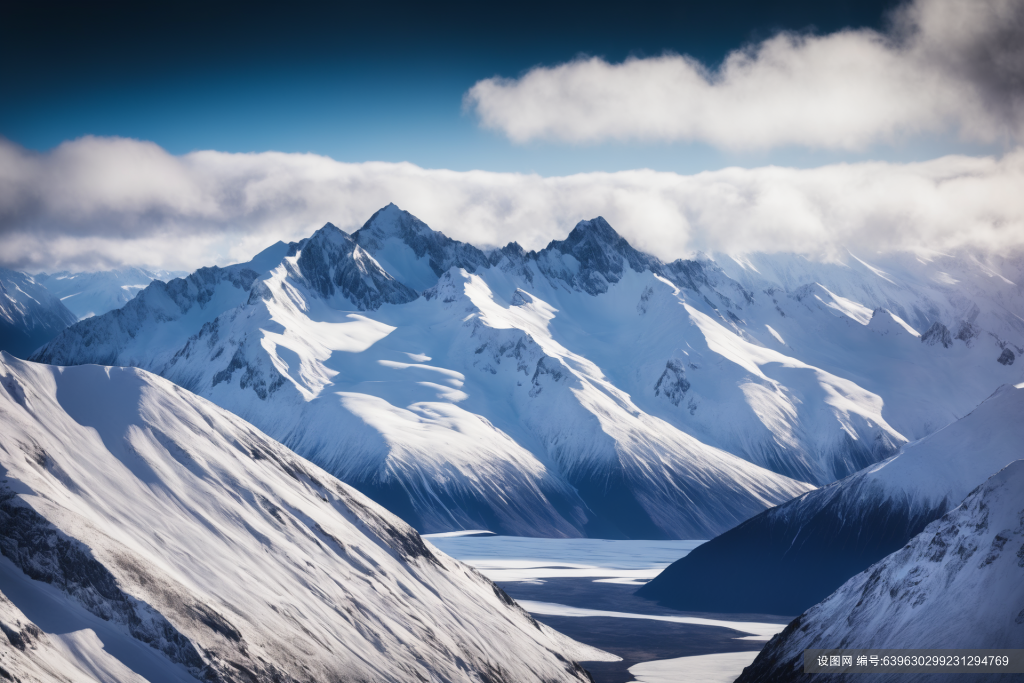 地貌高原雪山风景摄影图