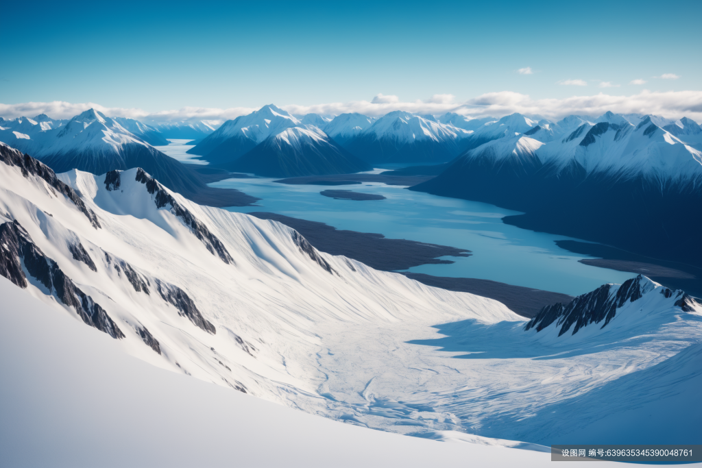 冰雪美景高原雪山风景摄影图