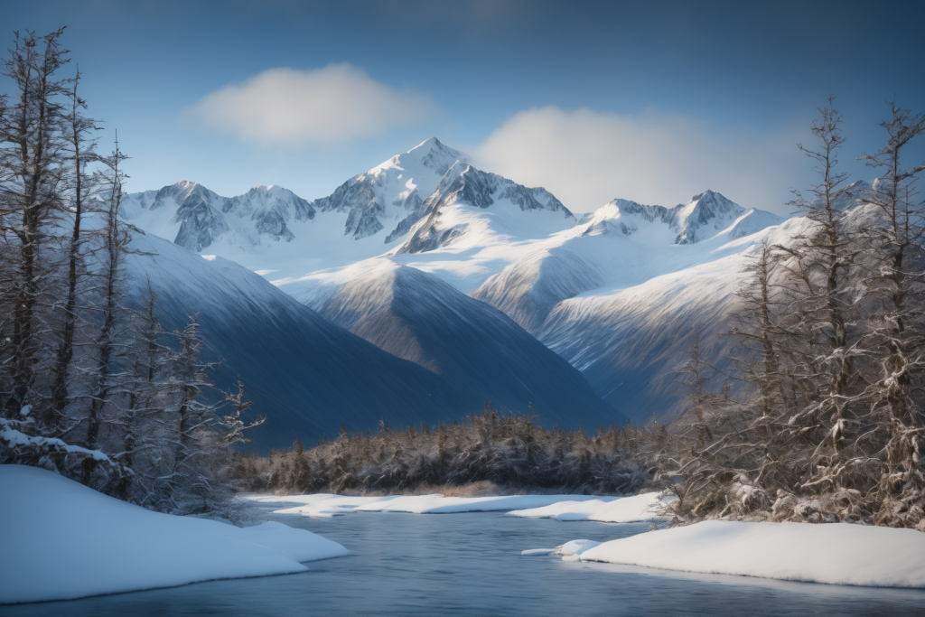 高山高原雪山风景摄影图