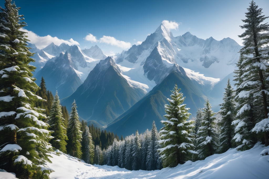 纯洁高原雪山风景摄影图