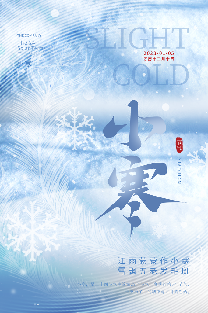 大气小寒节气宣传海报