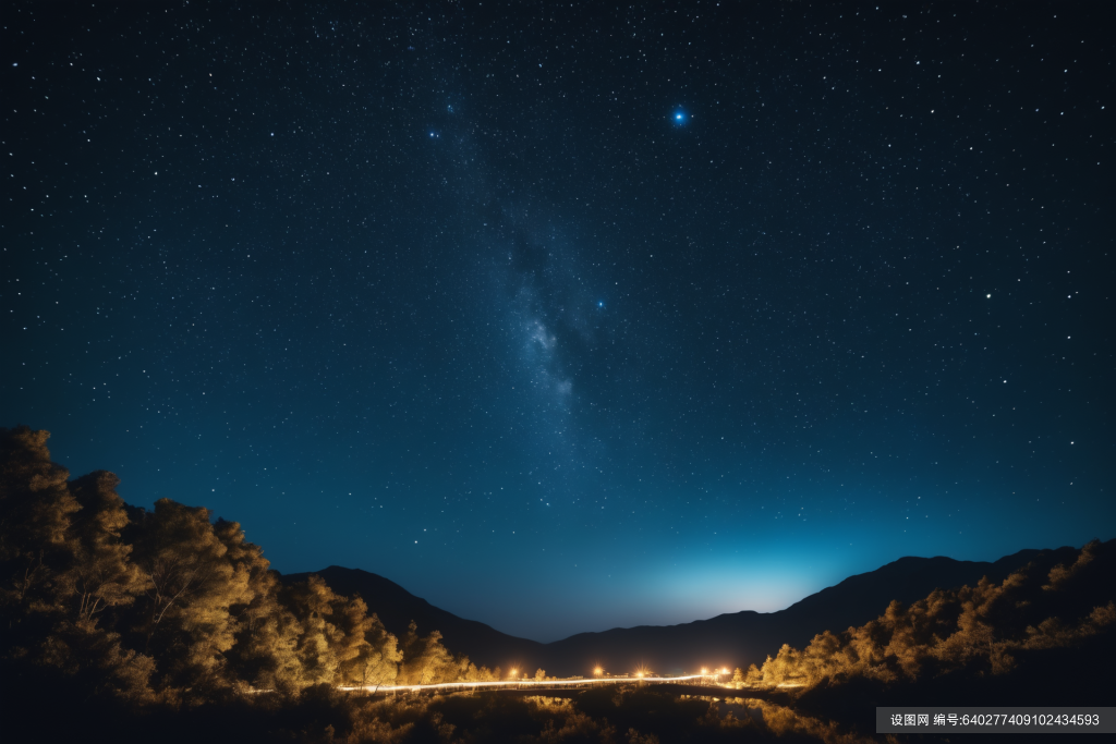 高清夜晚星空摄影图片