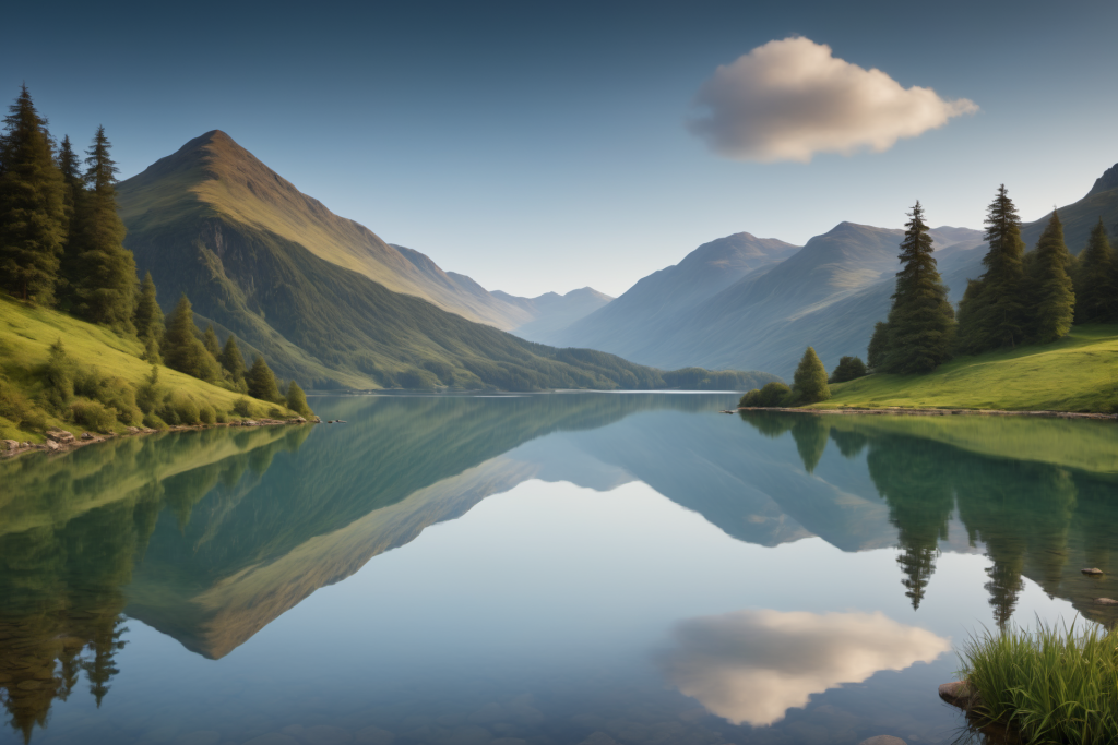 湖泊自然风景摄影图