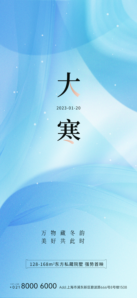 高档大寒节气宣传海报