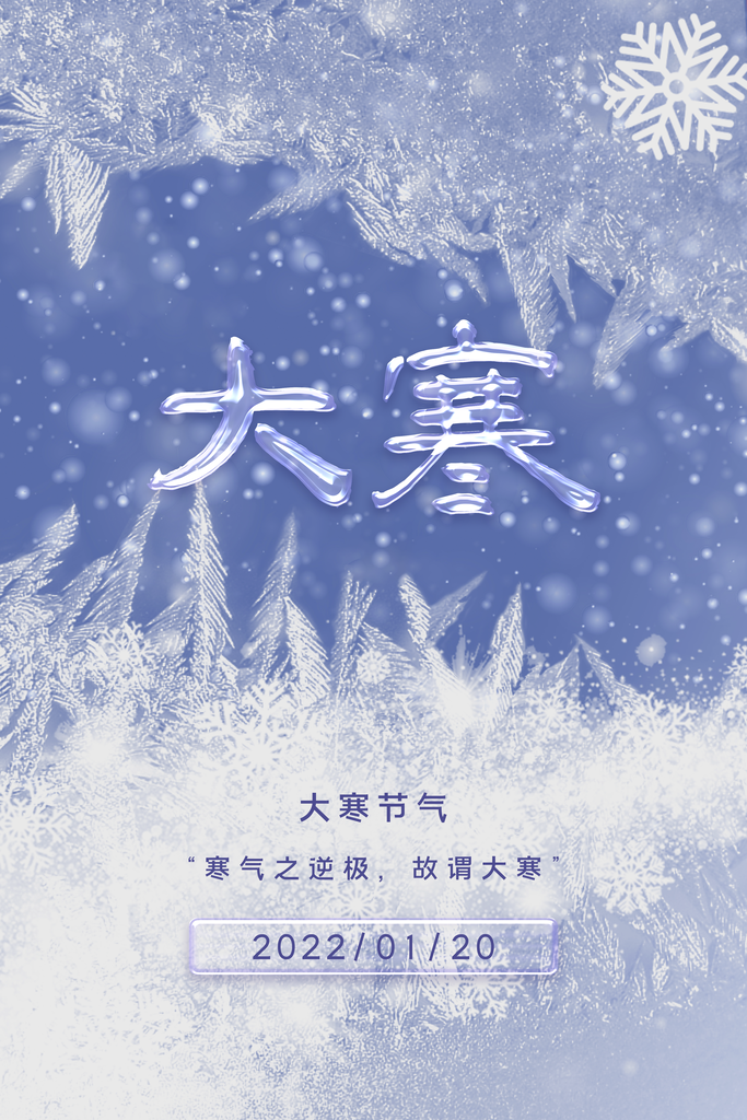 时尚大寒节气宣传海报