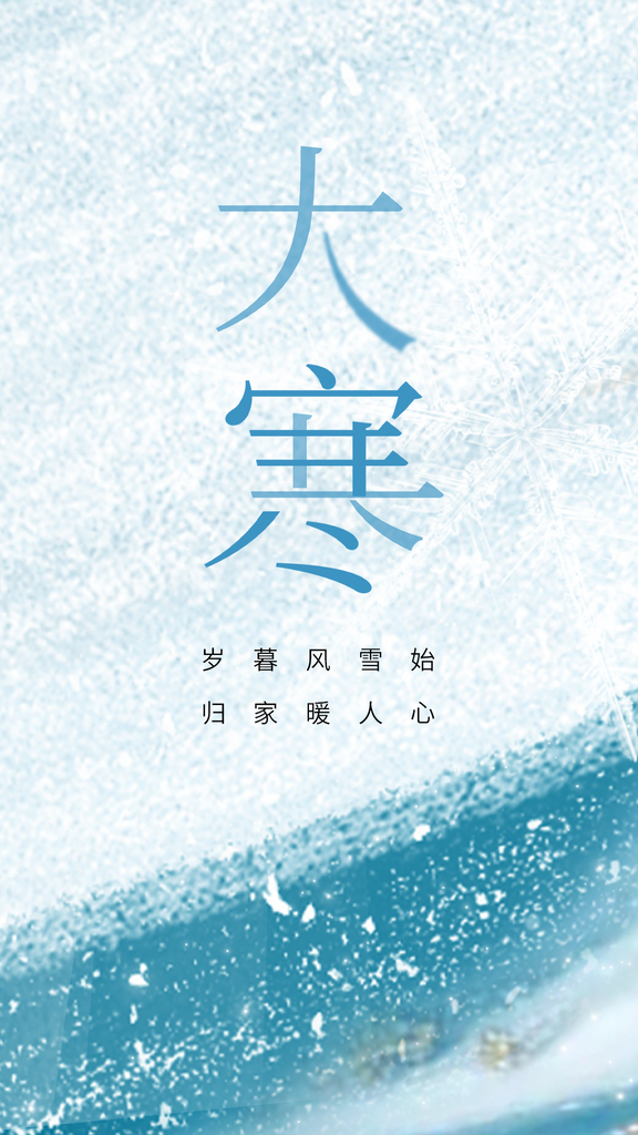 时尚大寒节气宣传海报