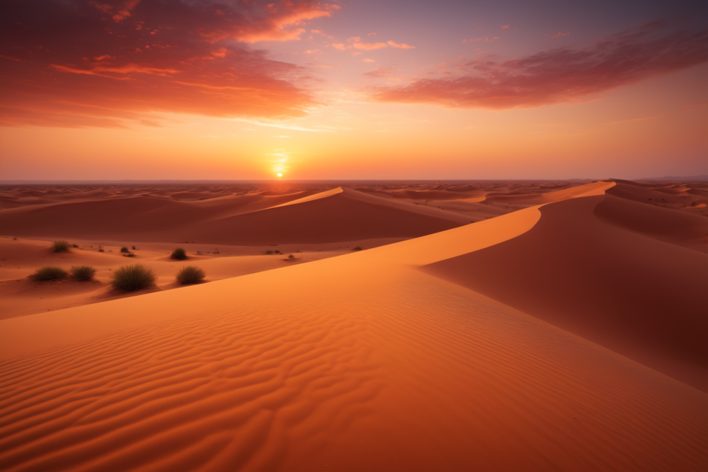 沙漠黄昏自然风光摄影图