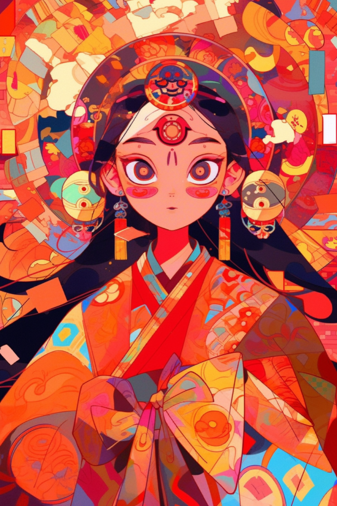 戏曲旦角插画形象