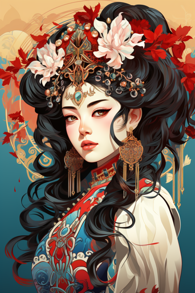 戏曲戏子插画形象