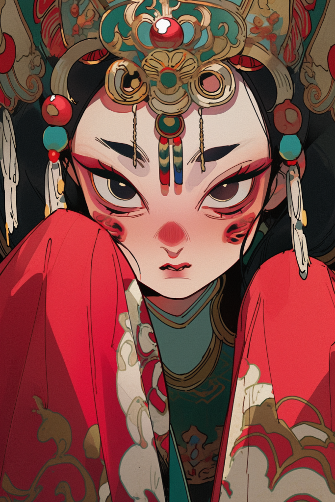 京剧人物形象插画
