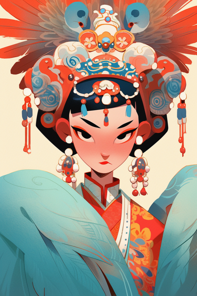 戏曲戏子插画绘画