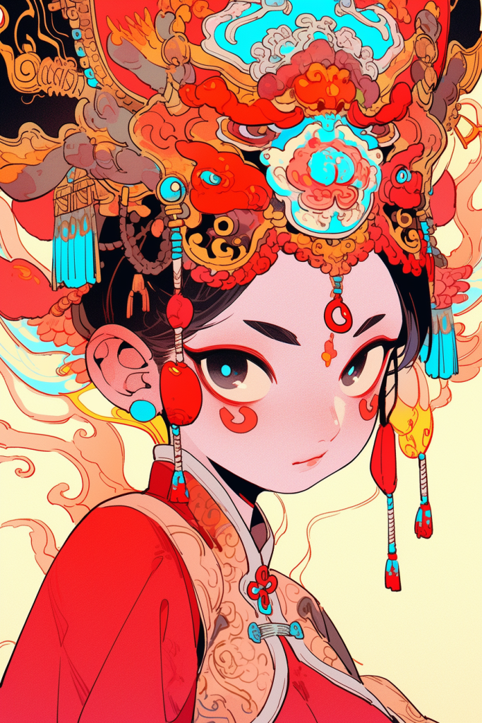 戏曲戏子插画绘画