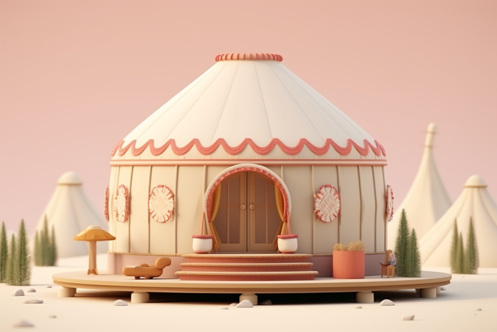 亲子露营3D微缩场景模型