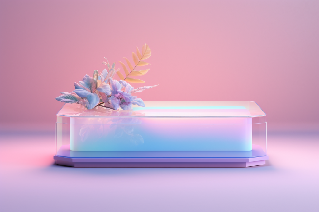 3D玻璃质感模型背景图