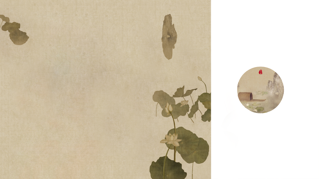 工笔画展板背景设计素材