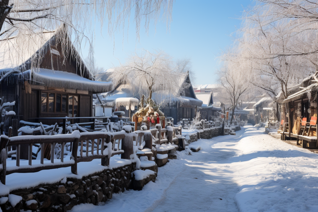 雪乡风情高清图片摄影图