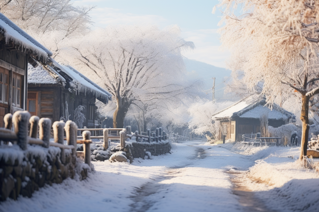 雪乡小镇高清图片摄影图