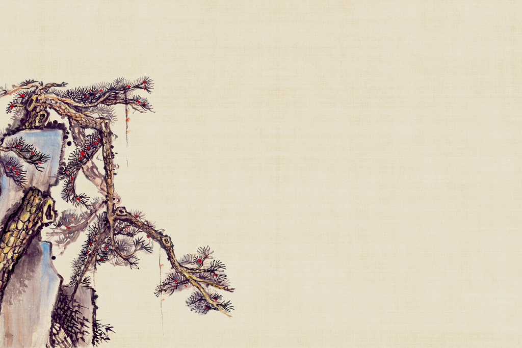 工笔画展板背景设计素材