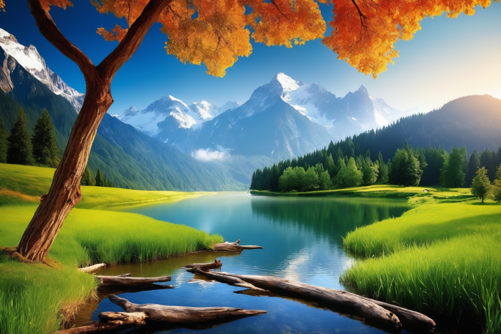 植物草坪场景画作插画图片