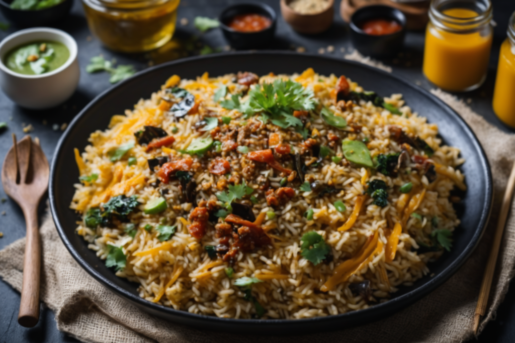 炒饭烹饪丰盛美食中餐摄影图图片