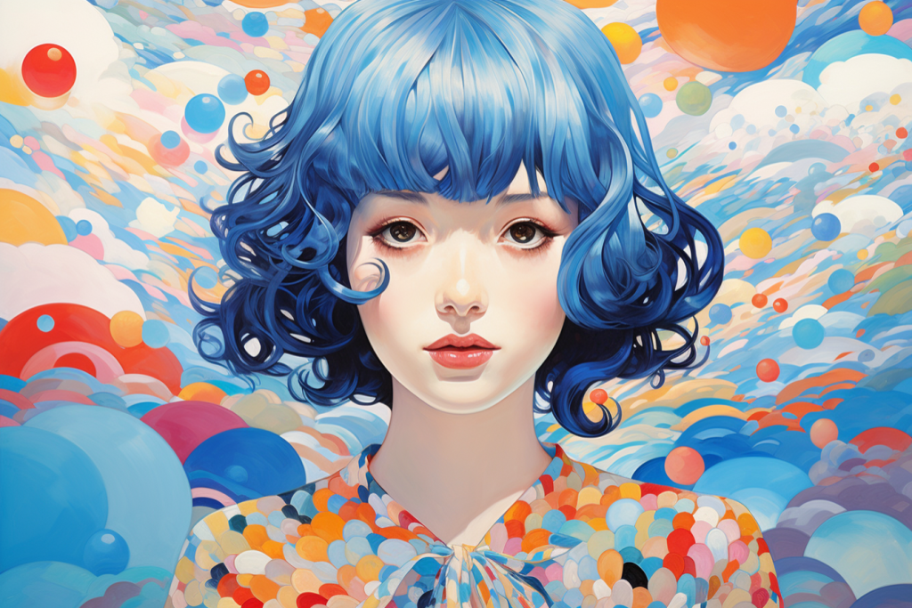 时髦女孩人物插画绘画