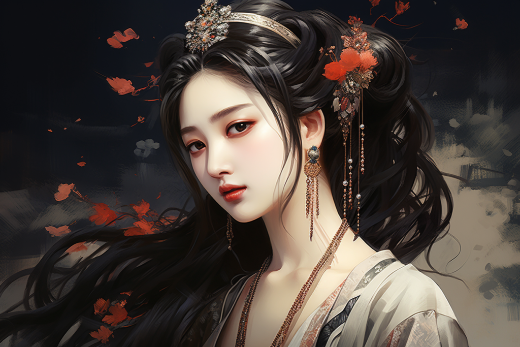 新中式女孩人物形象