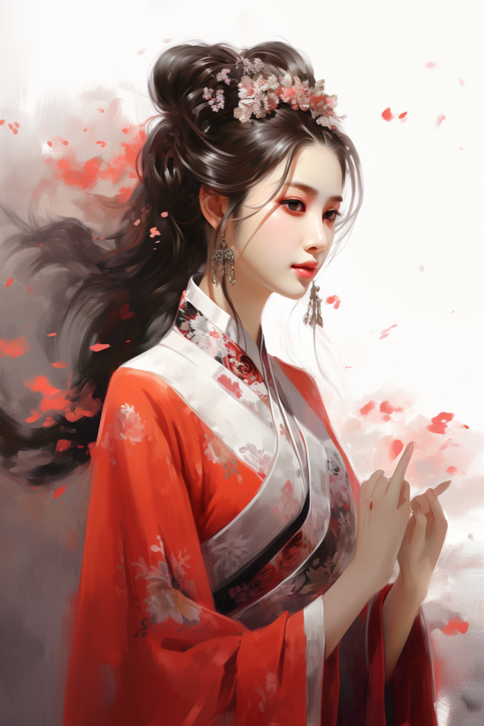 国潮女孩人物插画绘画