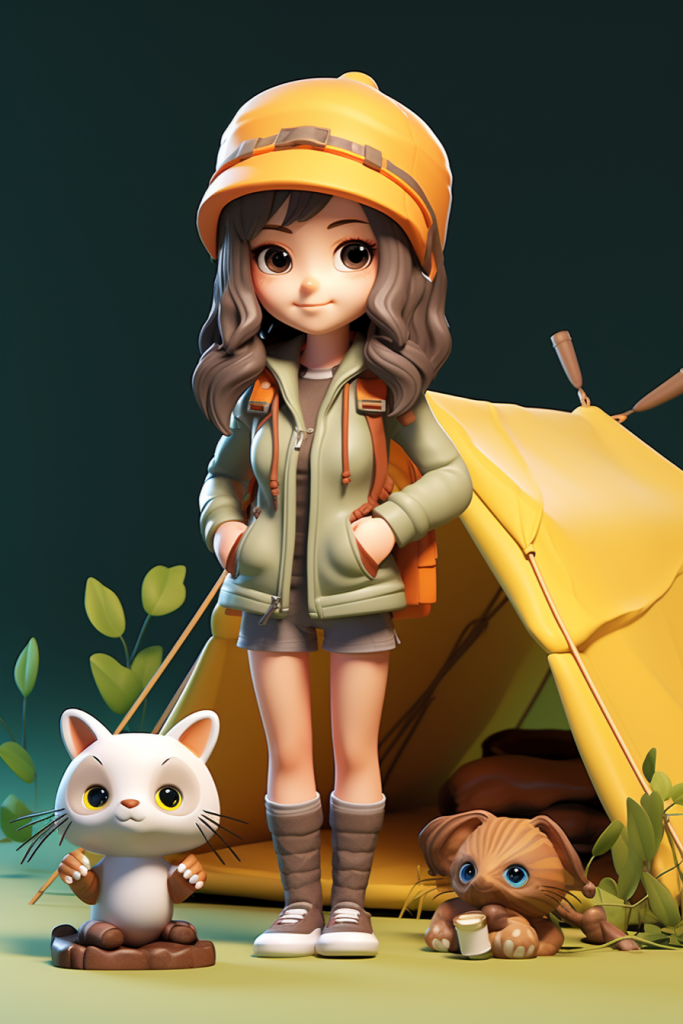 小孩探险插画绘画