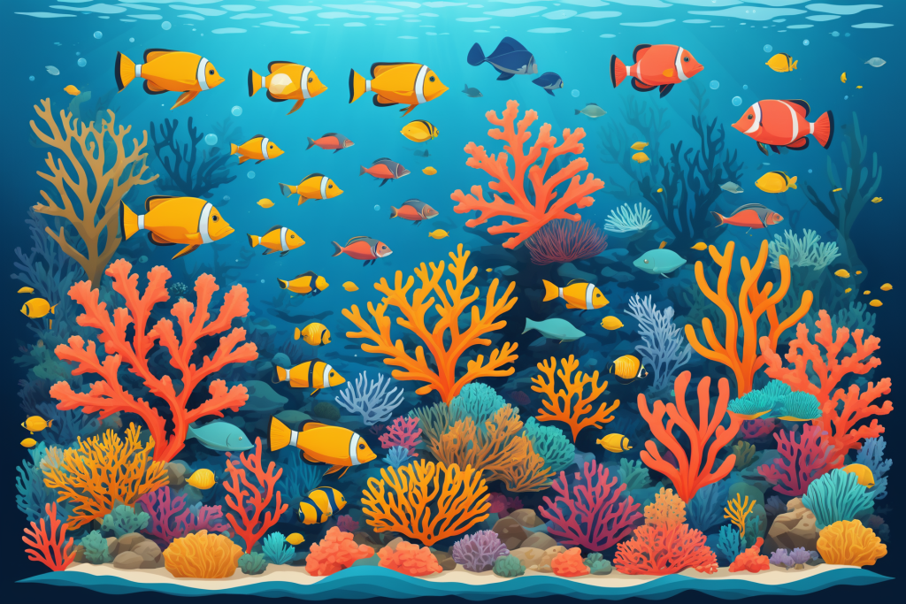 海床海底世界海洋馆插画图片
