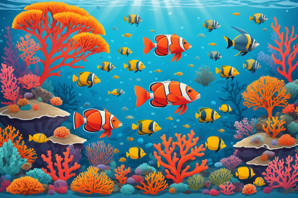 海床海底世界海洋馆插画图片