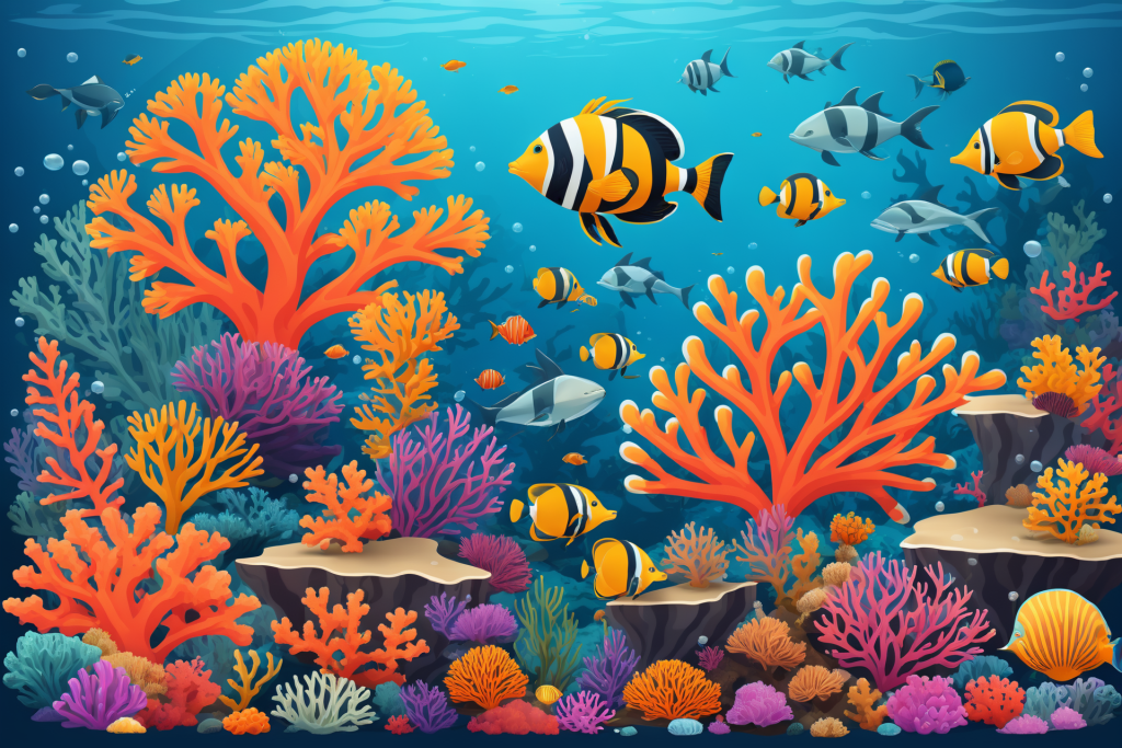 海底世界海洋馆插画图片