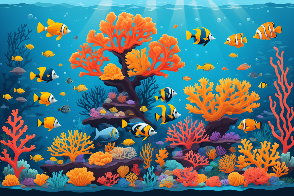 海底世界海洋馆插画图片