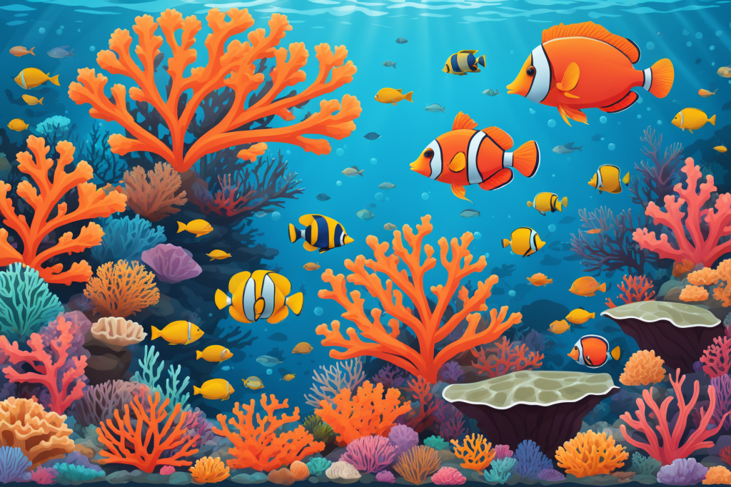 海底世界海洋馆插画图片
