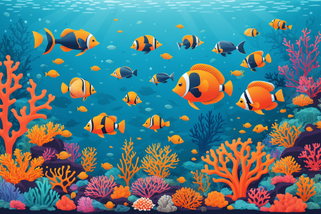 海底世界海洋馆插画图片
