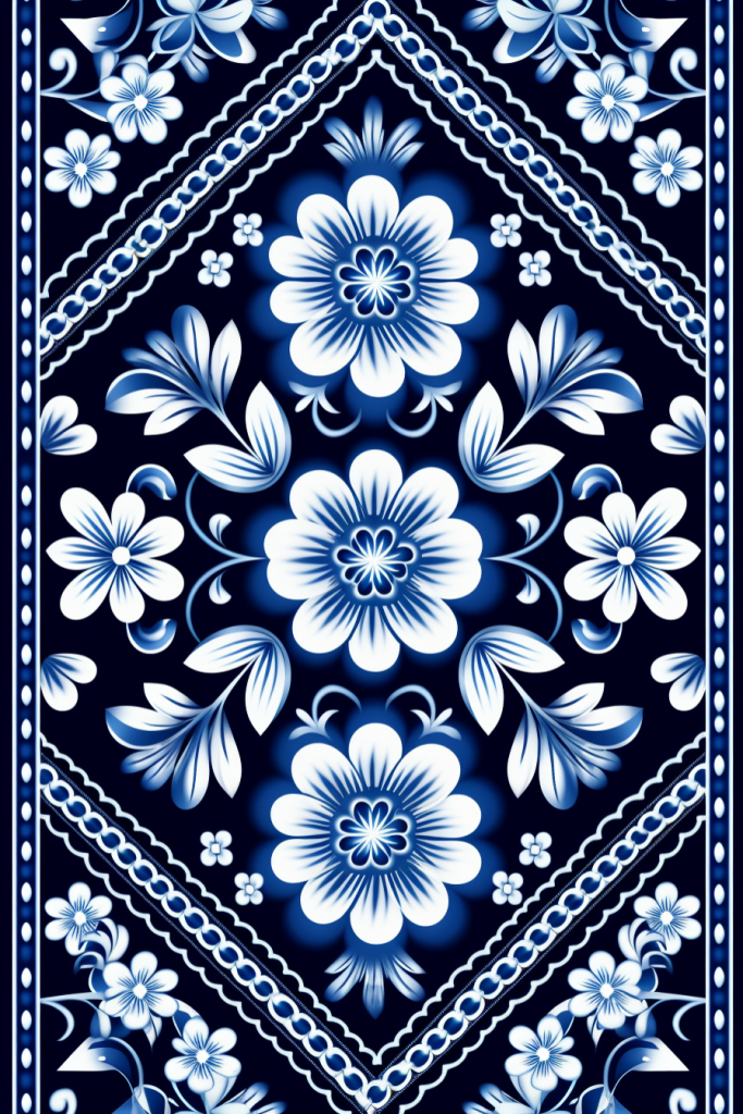 青花瓷纹插图绘画
